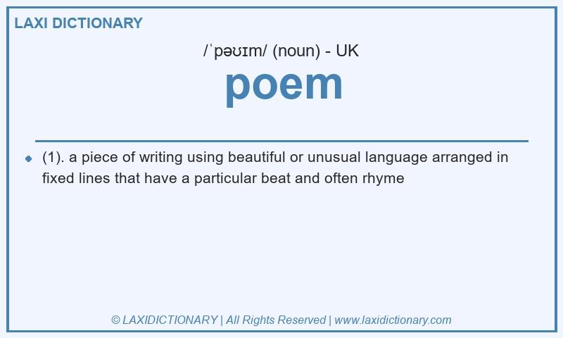 Definition poem in British English
