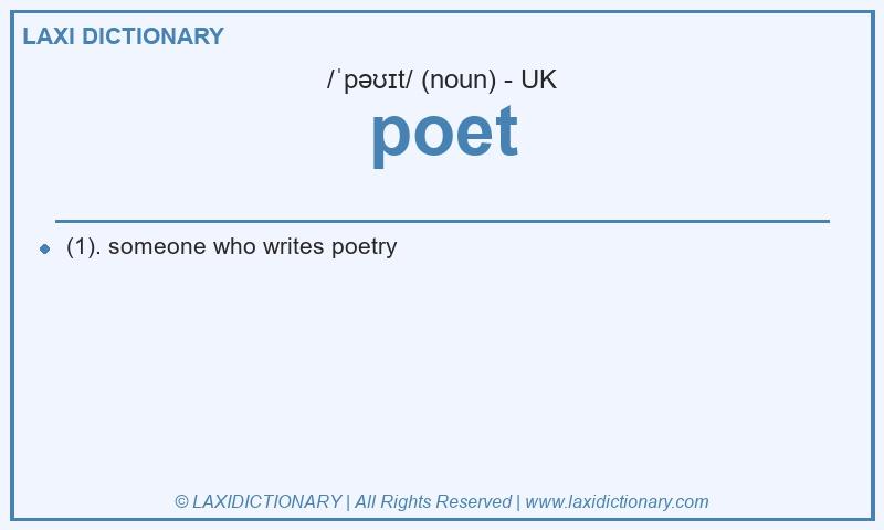 Definition poet in British English