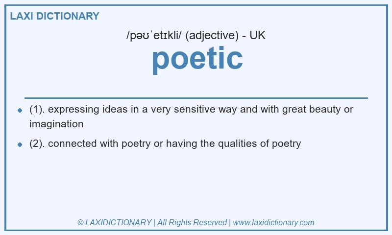 Definition poetic in British English