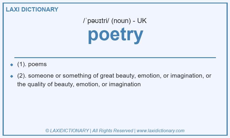 Definition poetry in British English