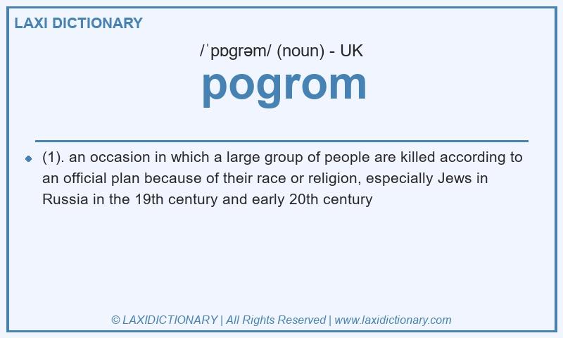 Definition pogrom in British English