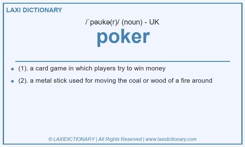 Definition poker in British English
