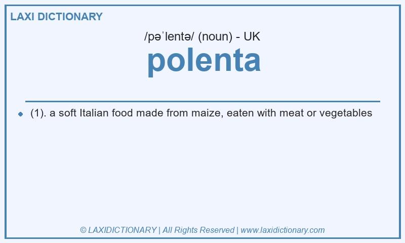 Definition polenta in British English