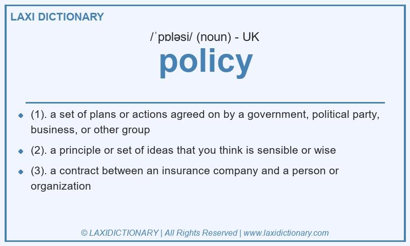 Definition policy in British English