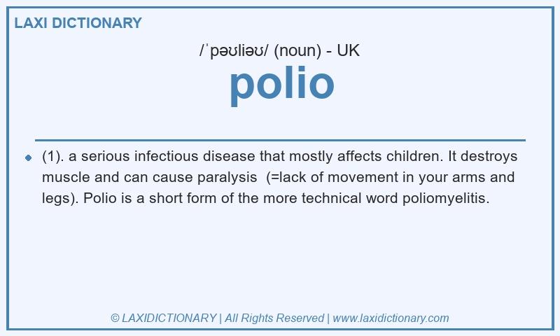Definition polio in British English
