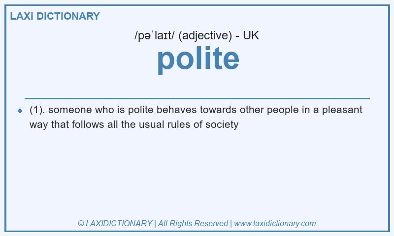 Definition polite in British English