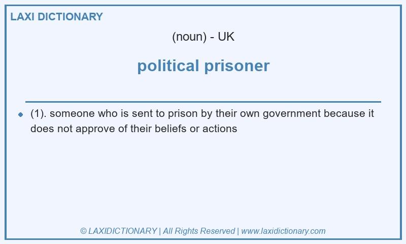 Definition political prisoner in British English