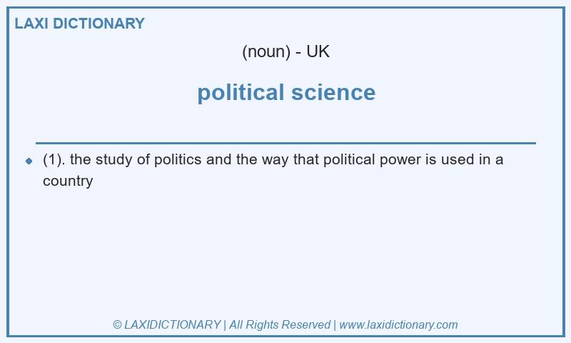Definition political science in British English