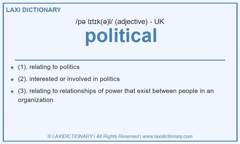 Definition political in British English
