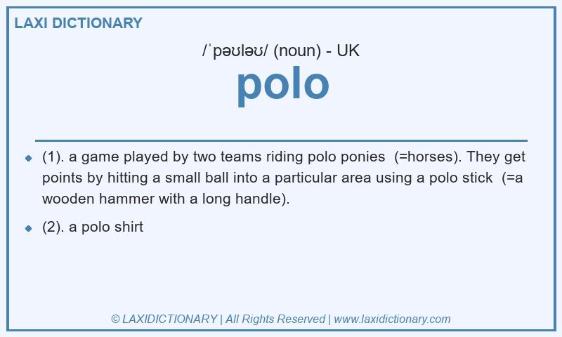 Definition polo in British English
