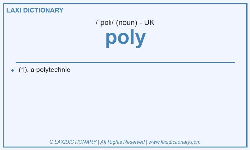 Definition poly in British English