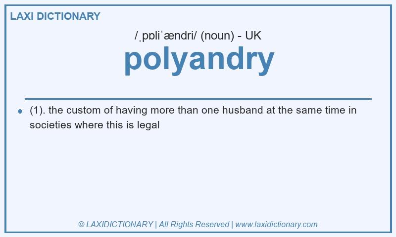 Definition polyandry in British English