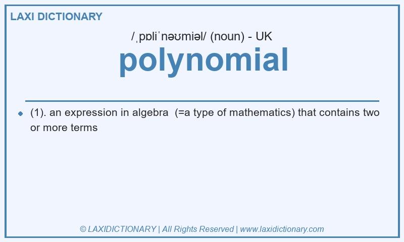 Definition polynomial in British English