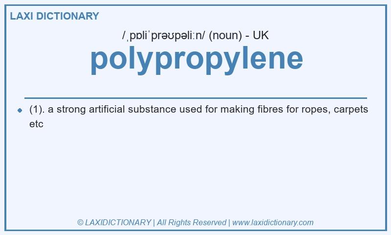 Definition polypropylene in British English