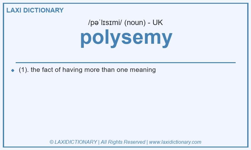 Definition polysemy in British English