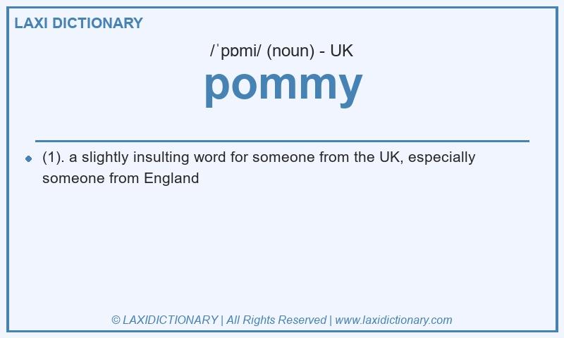 Definition pommy in British English