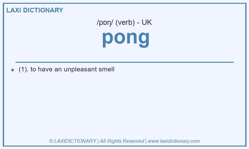 Definition pong in British English