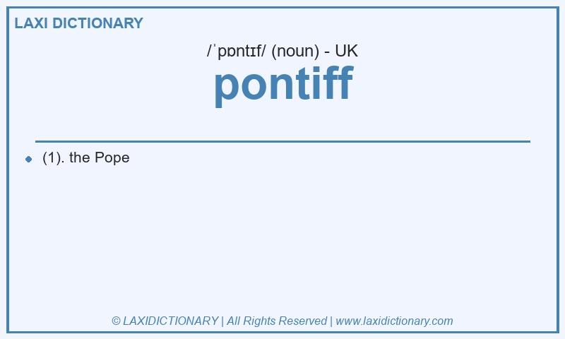 Definition pontiff in British English