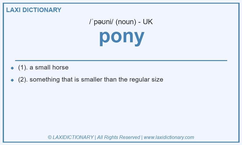 Definition pony in British English
