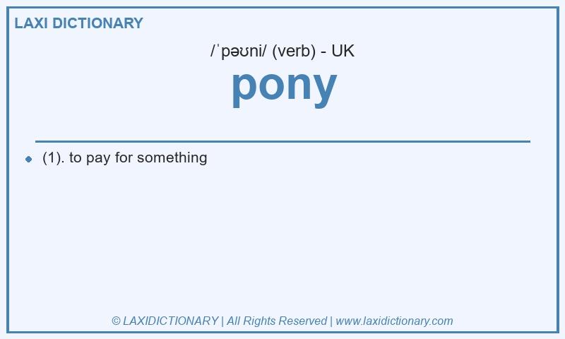 Definition pony in British English