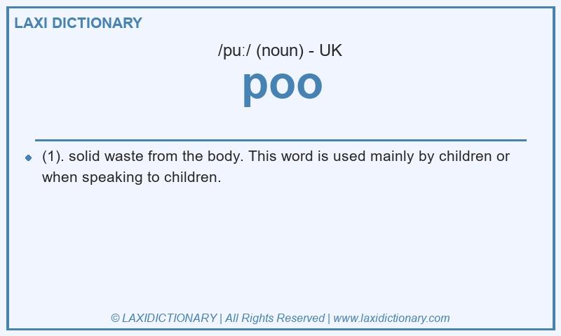 Definition poo in British English