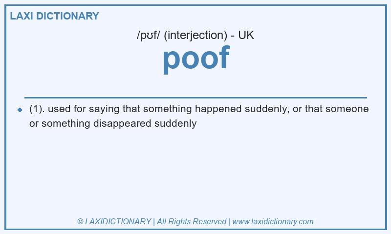Definition poof in British English
