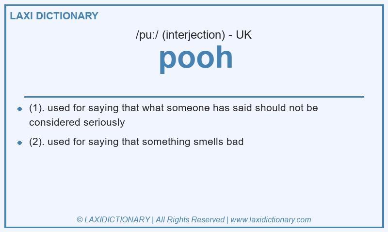 Definition pooh in British English