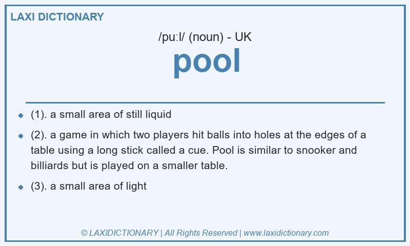 Definition pool in British English