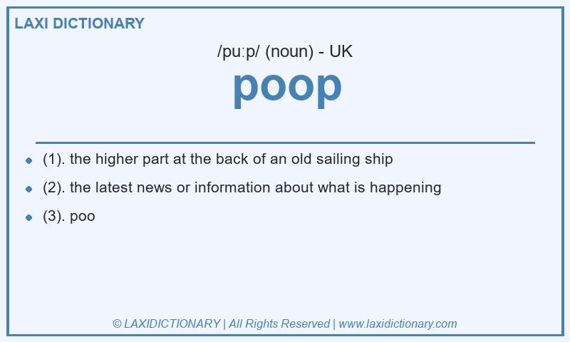 Definition poop in British English