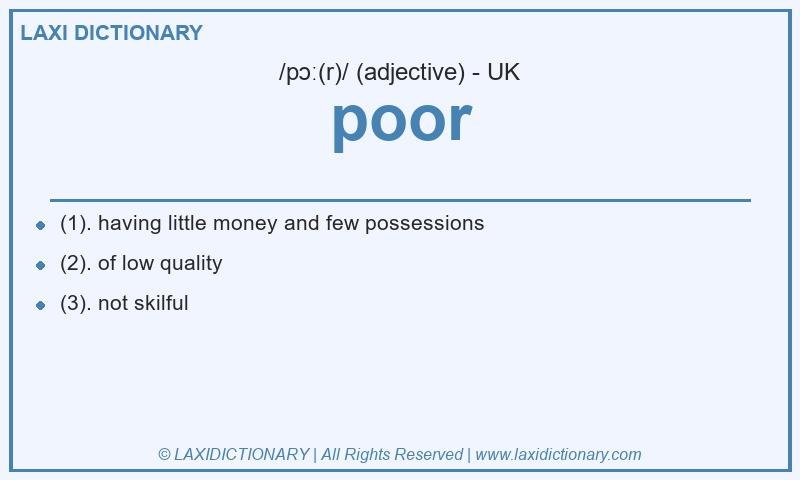 Definition poor in British English