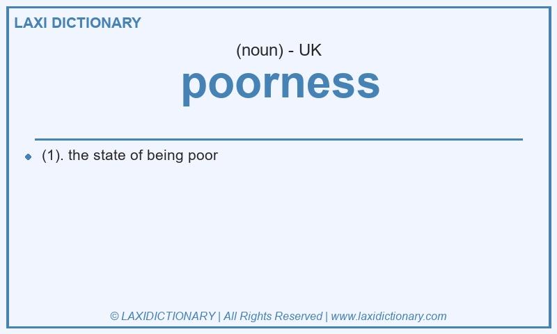 Definition poorness in British English