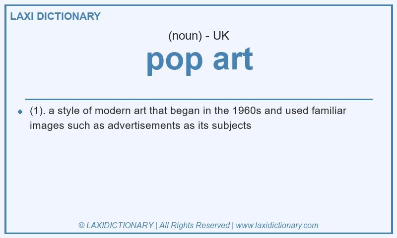 Definition pop art in British English