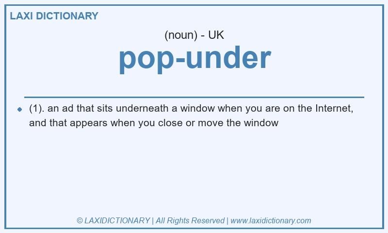 Definition pop-under in British English
