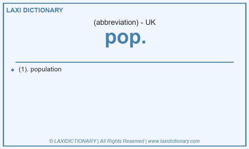 Definition pop. in British English