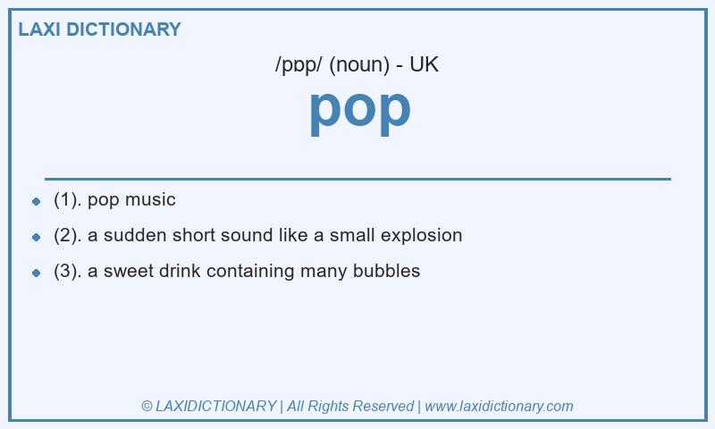 Definition pop in British English