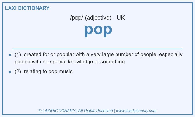Definition pop in British English