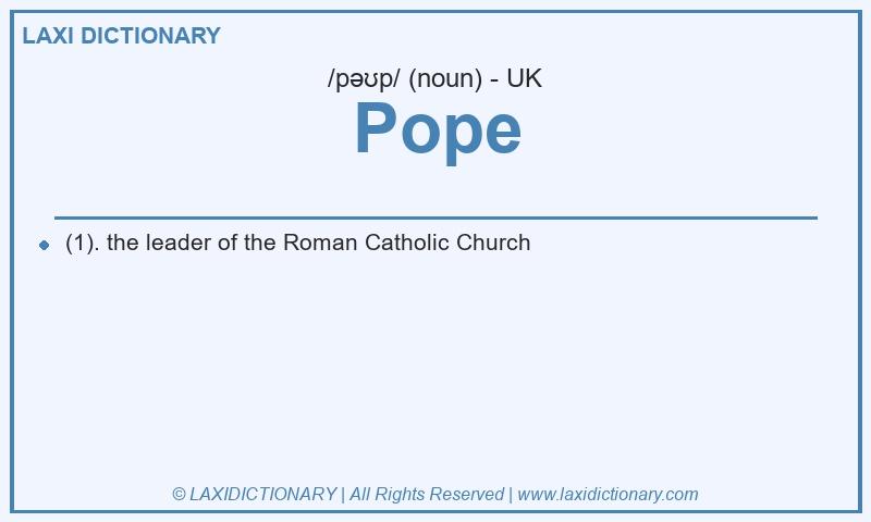 Definition Pope in British English