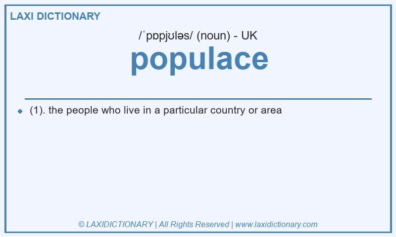 Definition populace in British English