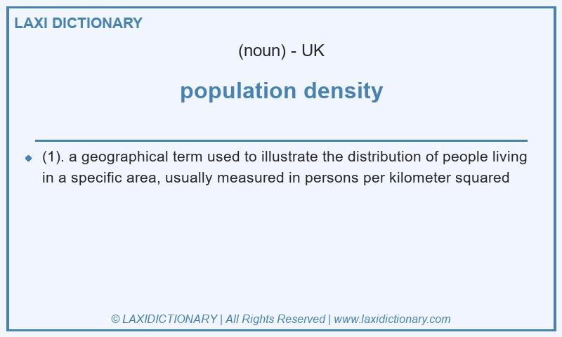 Definition population density in British English