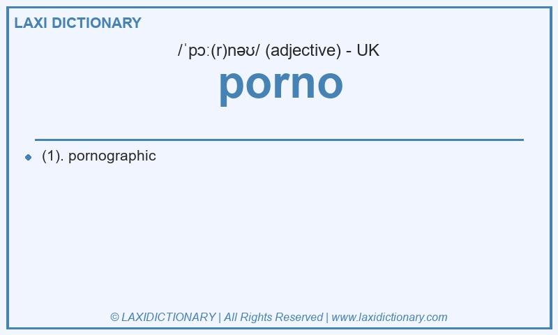 Definition porno in British English