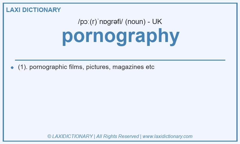 Definition pornography in British English