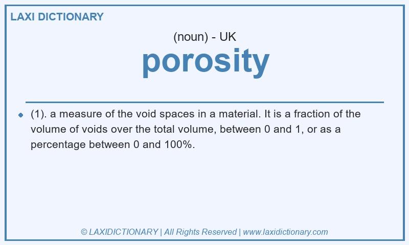 Definition porosity in British English