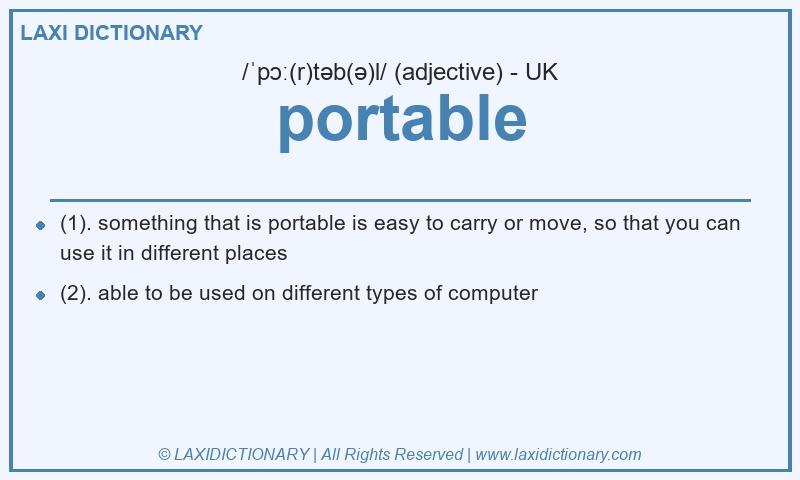 Definition portable in British English