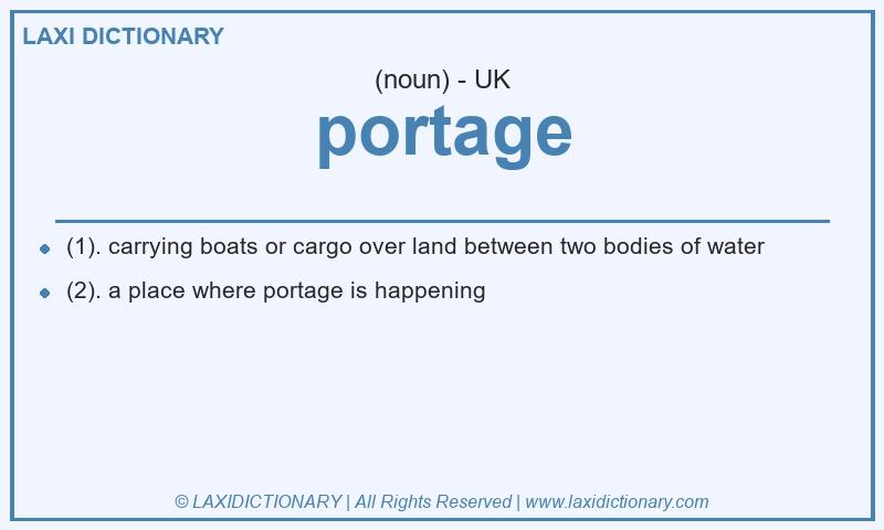 Definition portage in British English