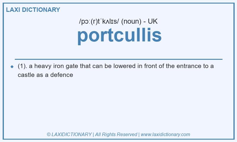 Definition portcullis in British English