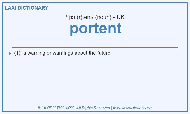 Definition portent in British English