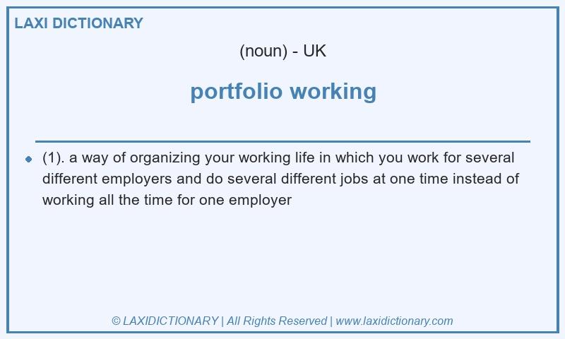Definition portfolio working in British English