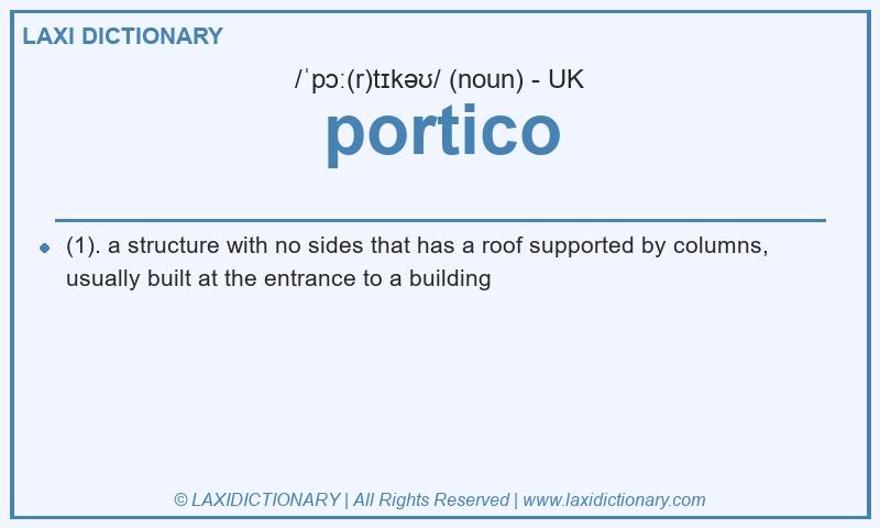 Definition portico in British English