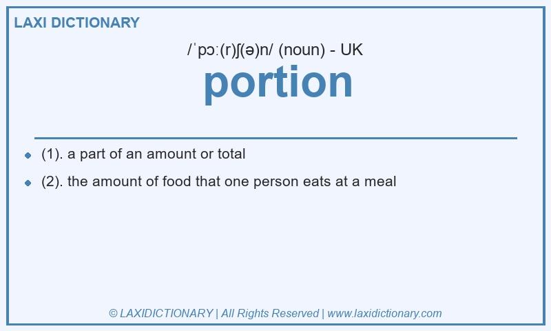 Definition portion in British English