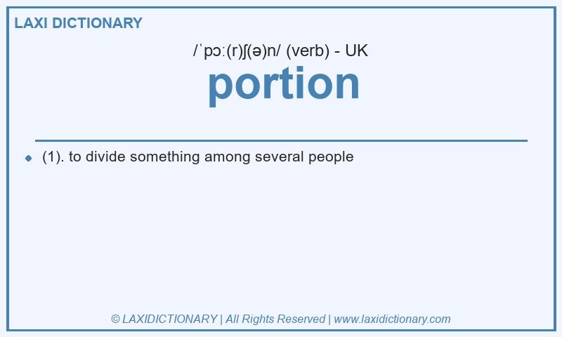 Definition portion in British English